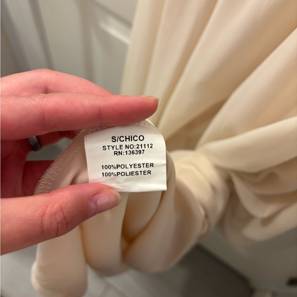 Modcloth Cream Ruched One-Shoulder Gown - Picture 5 of 7